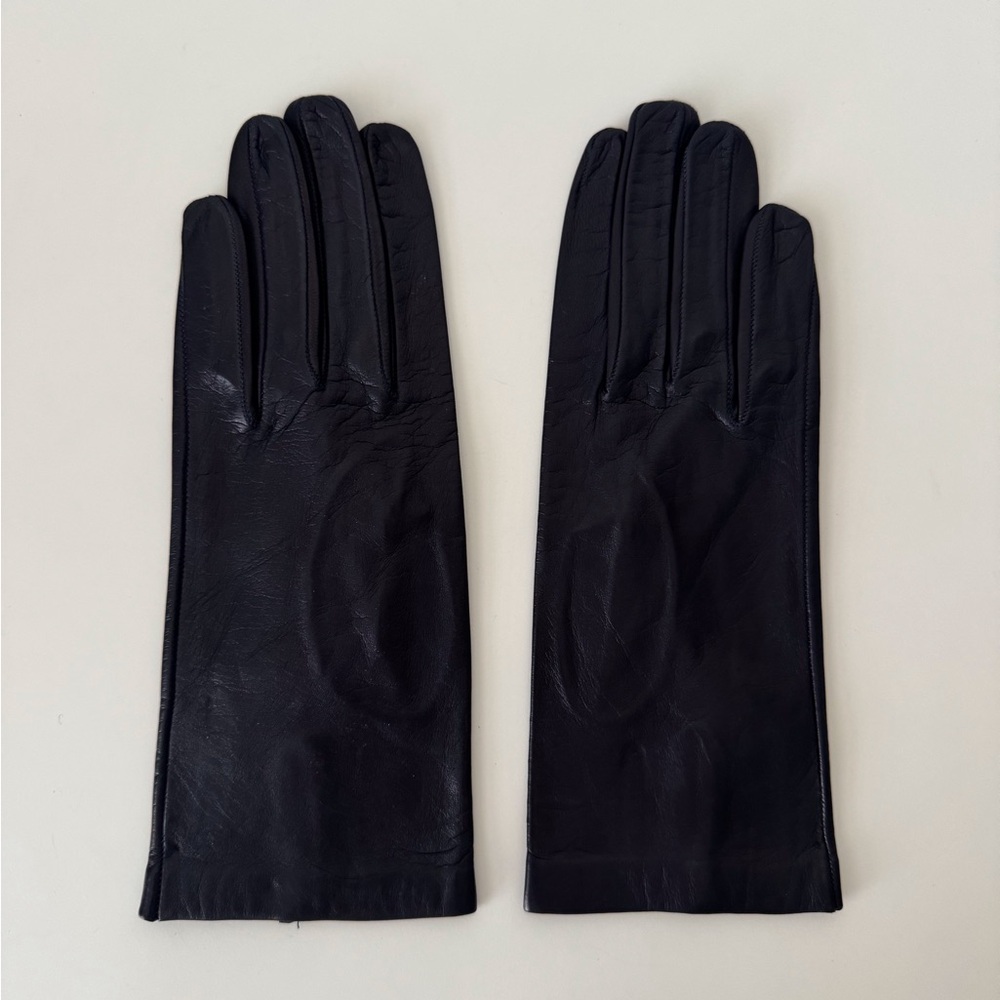Florence Dark purple/blue lambskin leather gloves made in Italy